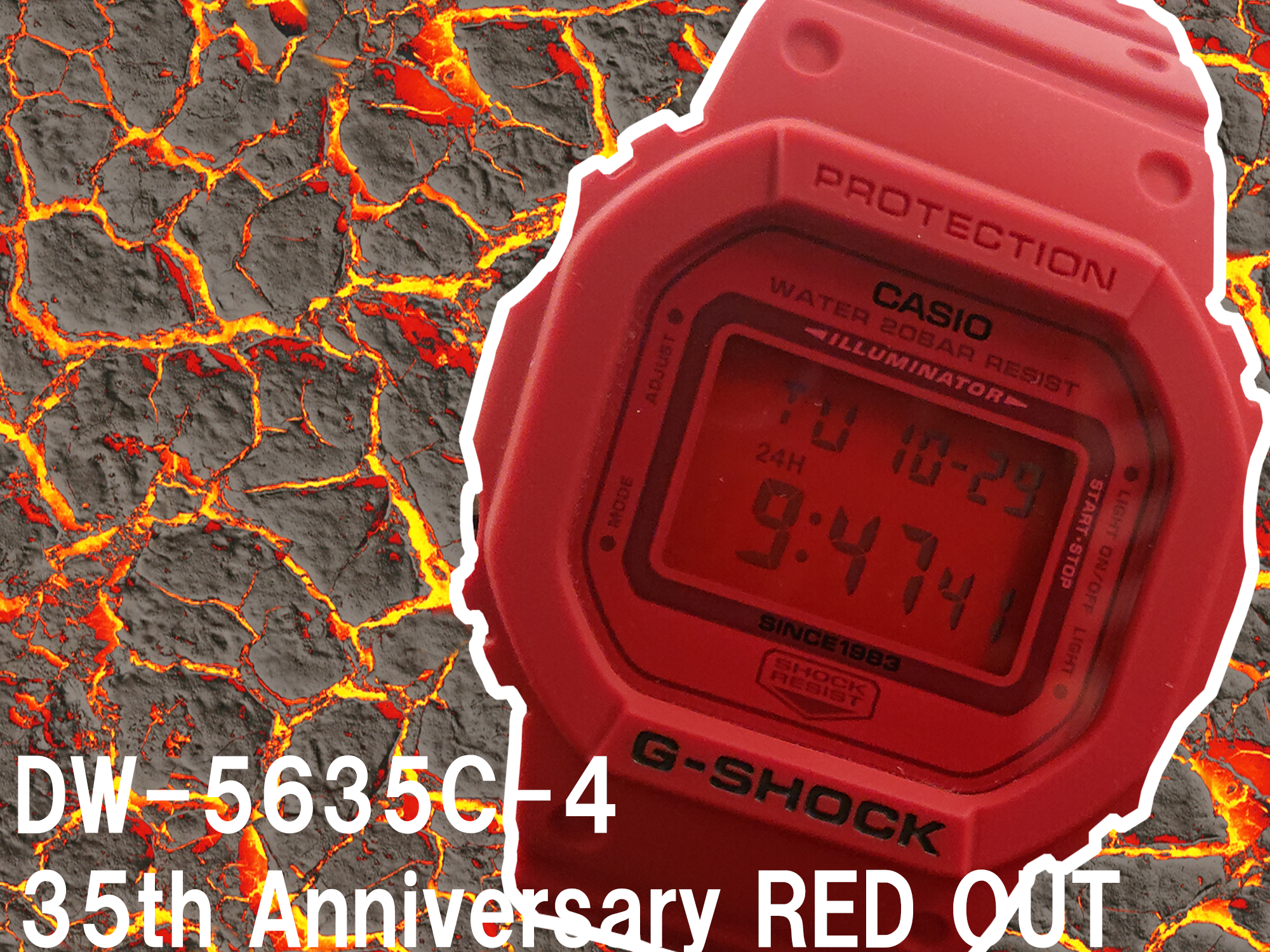 G-SHOCK 35周年 DW-5635C-4JR RED OUT 赤スピード-