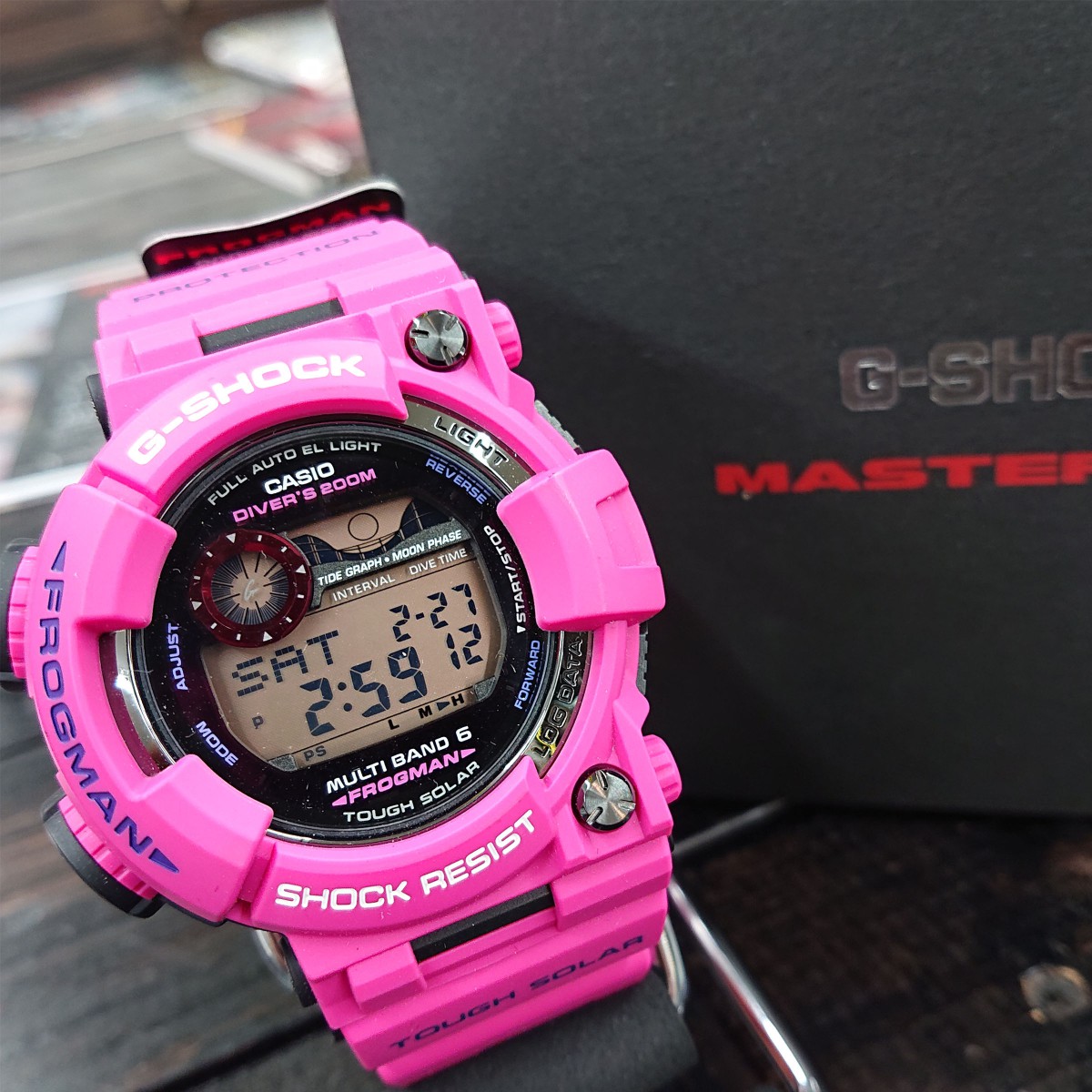 G shock cheap frogman pink